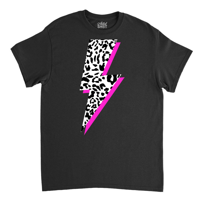 Leopard Lightning Bolt Pink Shadow Cheetah Graphic Print Sweatshirt Classic T-shirt by beansidpeelleo | Artistshot