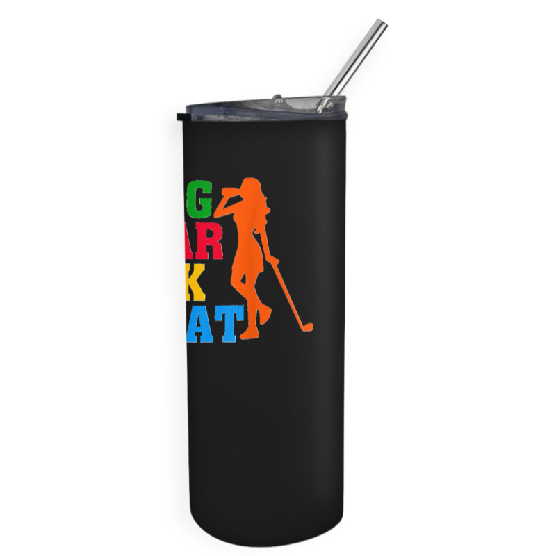 Funny Women Golfer Golf Lover Swing Swear Drink Repeat Skinny Tumbler | Artistshot