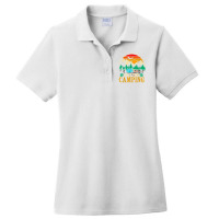 First Time Camping Funny Camper Lover Gift Ladies Polo Shirt | Artistshot