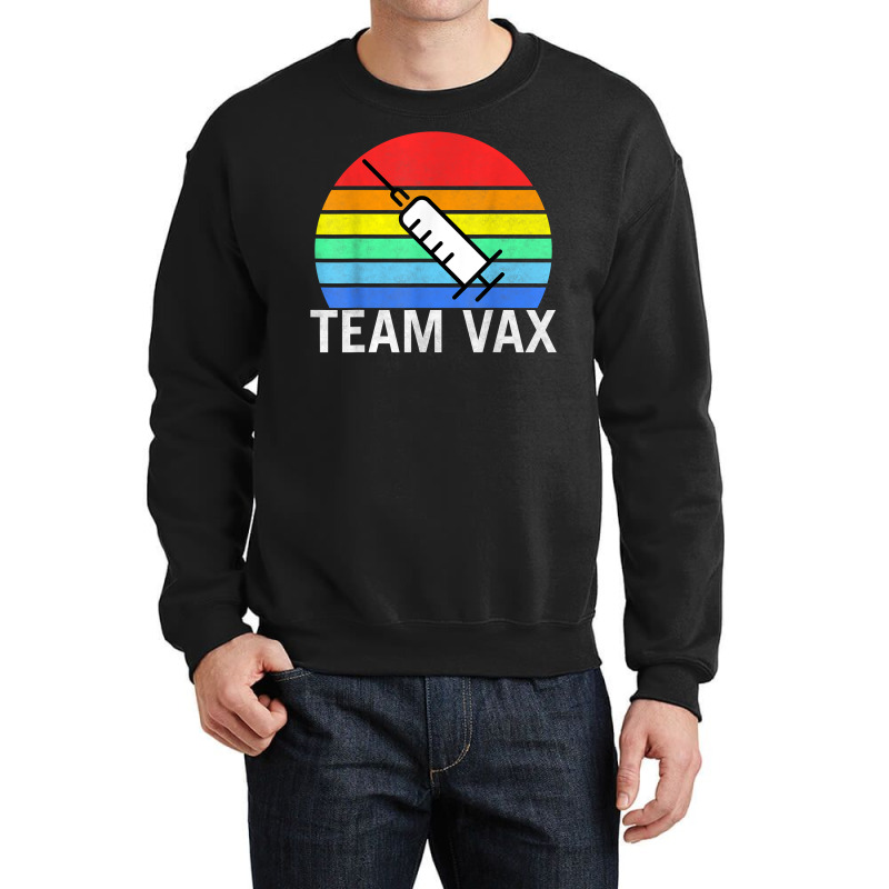 Team Vaccine Pro Vaccine Vaccination Retro Vintage T Shirt Crewneck Sweatshirt by beansidpeelleo | Artistshot