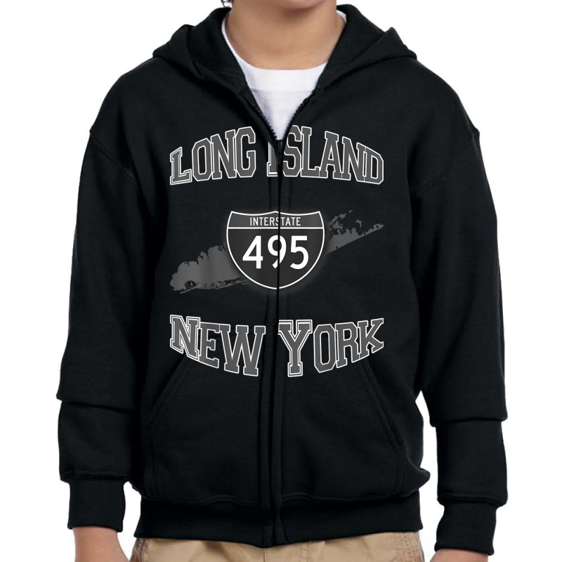 Long Island New York Interstate 495 T Shirt Youth Zipper Hoodie by KaseeDheera | Artistshot