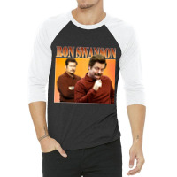 Character Animated Swanson Gifts Men 3/4 Sleeve Shirt | Artistshot