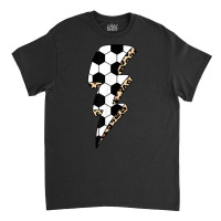 Leopard Soccer Lightning Bolt Soccer Mom Game Day Soccer T Shirt Classic T-shirt | Artistshot