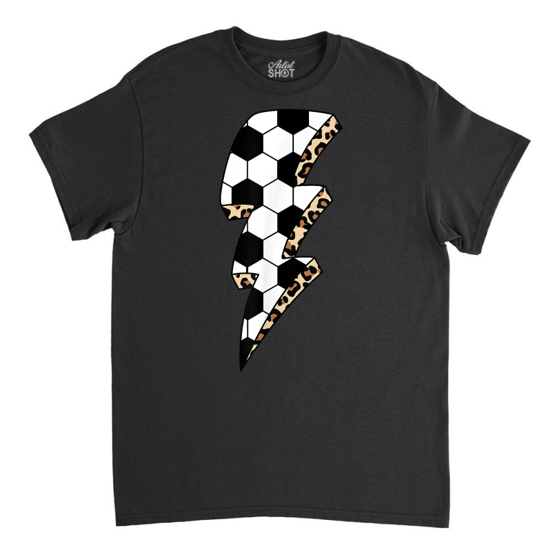 Leopard Soccer Lightning Bolt Soccer Mom Game Day Soccer T Shirt Classic T-shirt by pickengtwrentv | Artistshot