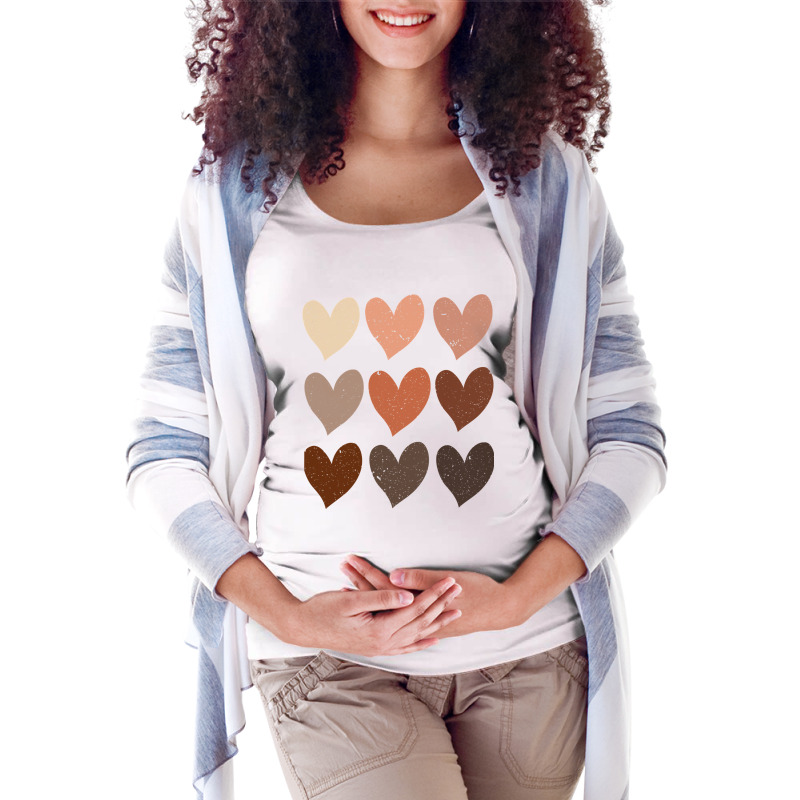 Diversity Hearts, Skin Tone Hearts Maternity Scoop Neck T-shirt | Artistshot