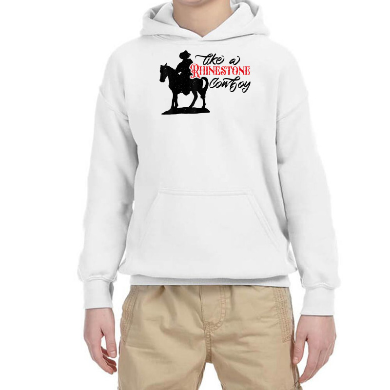 Cowboy Riding Horse Rhinestone Cowboy Western Country Gift T Shirt Youth Hoodie by dewresowashg | Artistshot