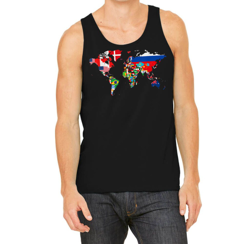 International World Flags T Shirt Flags World Map For Kids T Shirt Tank Top | Artistshot