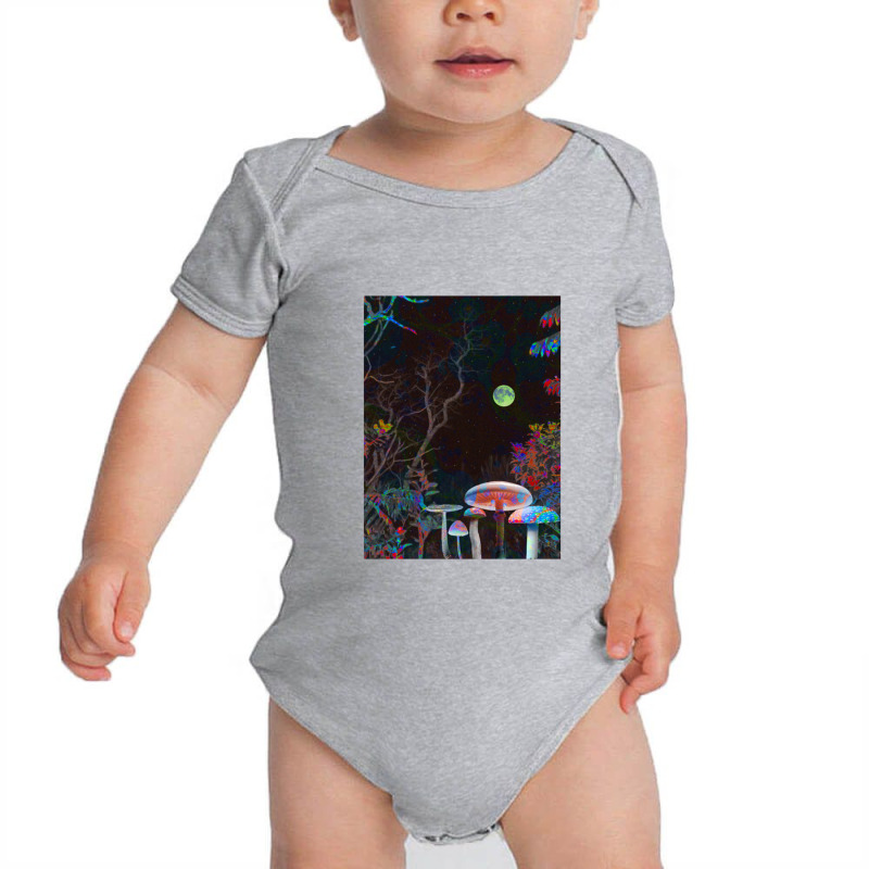 Night Silence Psychedelic Trippy Cool Design Mushroom Baby Bodysuit by nbobatiga | Artistshot