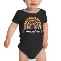 Maestra Bilingual Leopard Rainbow Regalos Spanish Teacher T Shirt Baby Bodysuit | Artistshot