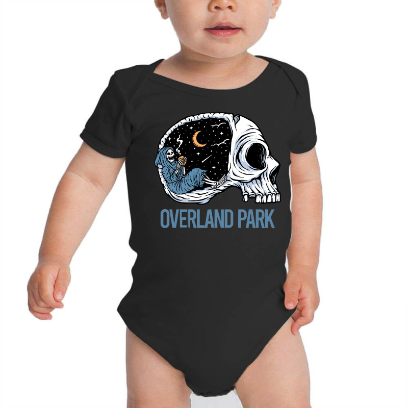 Overland Park T  Shirt Chilling Skeleton Overland Park T  Shirt Baby Bodysuit by strategicwastes | Artistshot