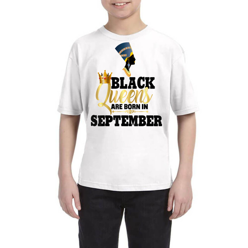 Black Queens Born September Birthday Women Nefertiti Egypt T Shirt Youth Tee | Artistshot