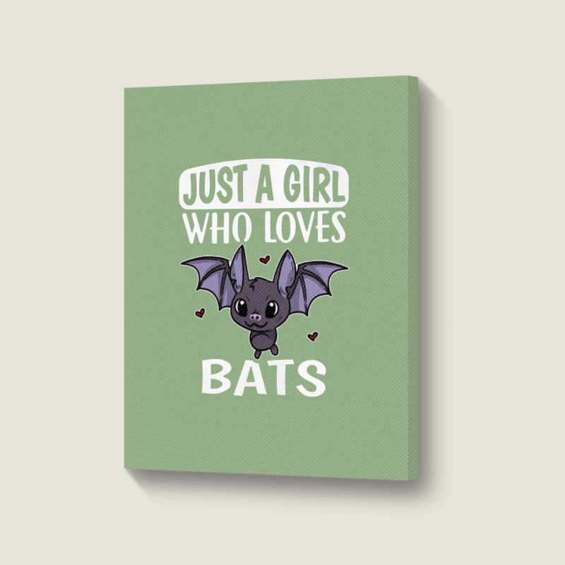 Just A Girl Who Loves Bats Cute Bat Costume Portrait Canvas Print | Artistshot