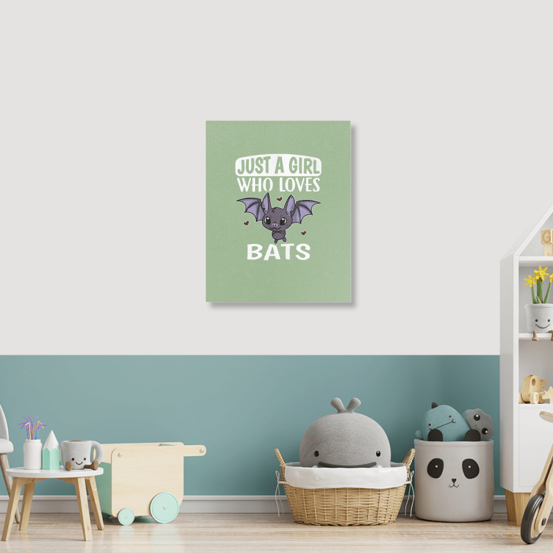 Just A Girl Who Loves Bats Cute Bat Costume Portrait Canvas Print | Artistshot