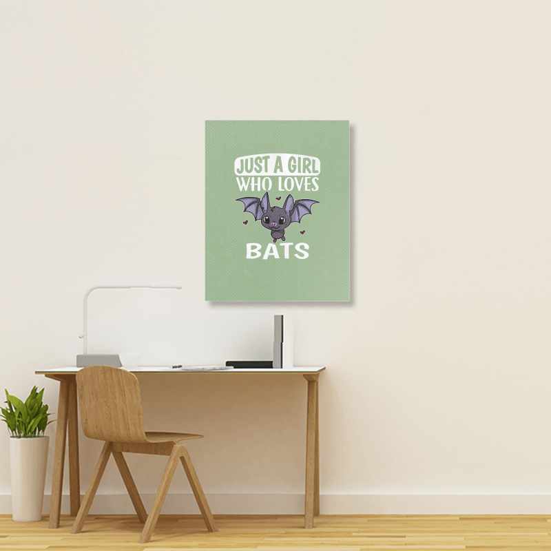 Just A Girl Who Loves Bats Cute Bat Costume Portrait Canvas Print | Artistshot