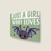 Just A Girl Who Loves Bats Cute Bat Costume Landscape Canvas Print | Artistshot