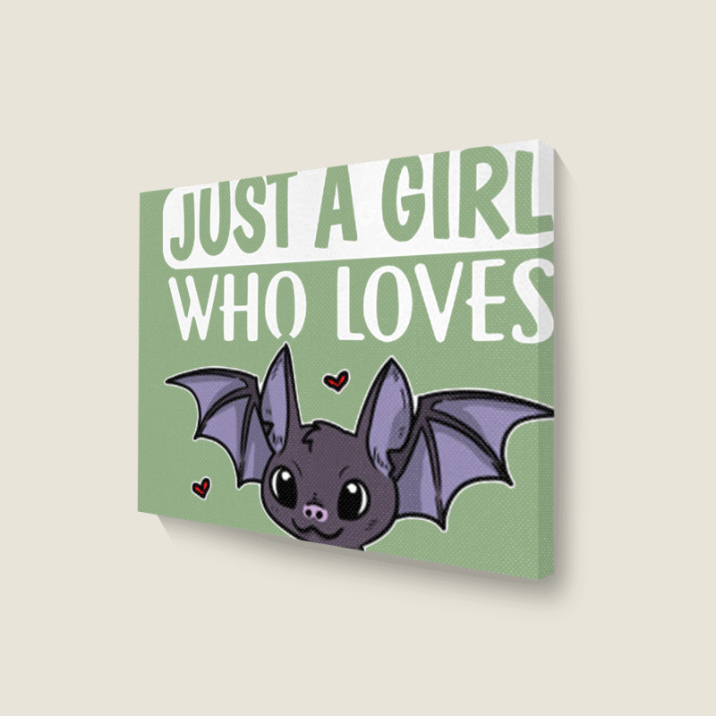 Just A Girl Who Loves Bats Cute Bat Costume Landscape Canvas Print | Artistshot