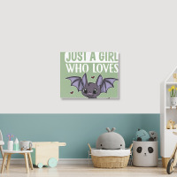 Just A Girl Who Loves Bats Cute Bat Costume Landscape Canvas Print | Artistshot