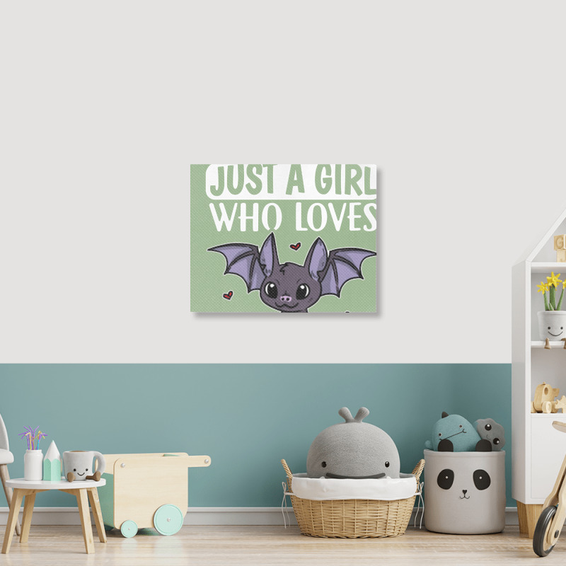 Just A Girl Who Loves Bats Cute Bat Costume Landscape Canvas Print | Artistshot