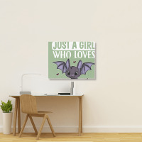 Just A Girl Who Loves Bats Cute Bat Costume Landscape Canvas Print | Artistshot