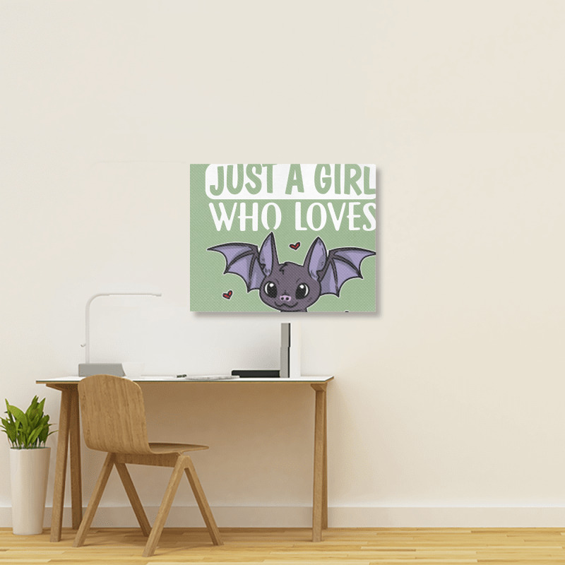 Just A Girl Who Loves Bats Cute Bat Costume Landscape Canvas Print | Artistshot