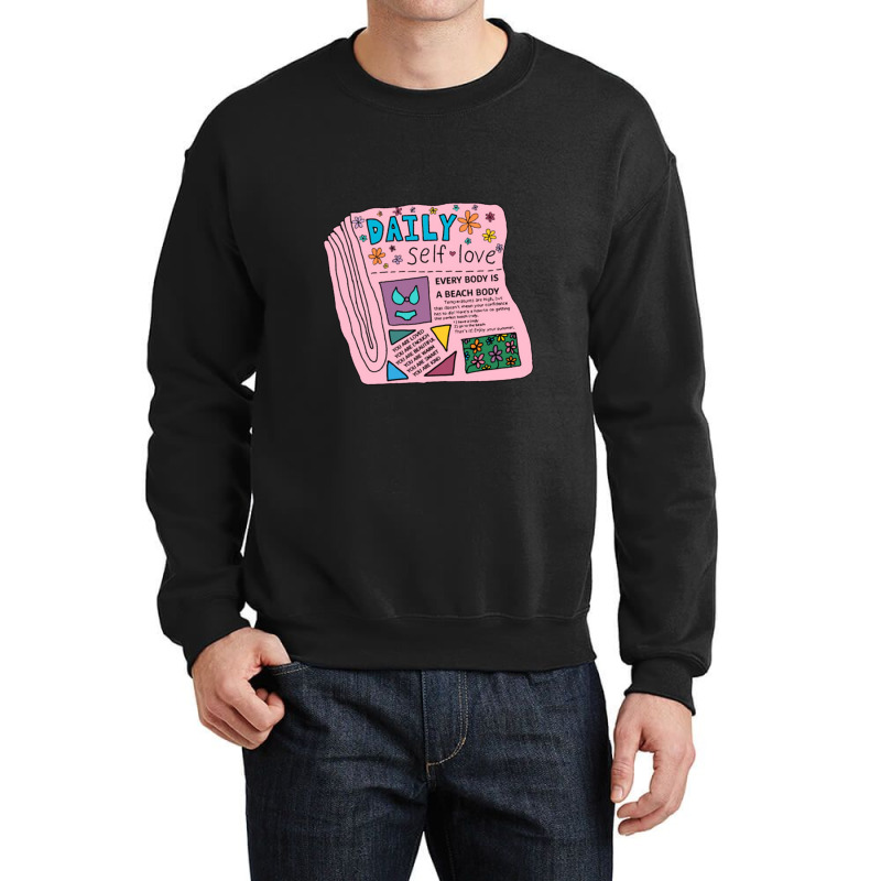 Daily Self Love Newspaper Crewneck Sweatshirt | Artistshot