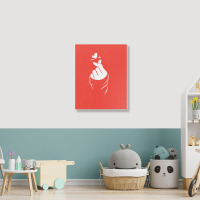 Korean Finger Heart   Love Portrait Canvas Print | Artistshot