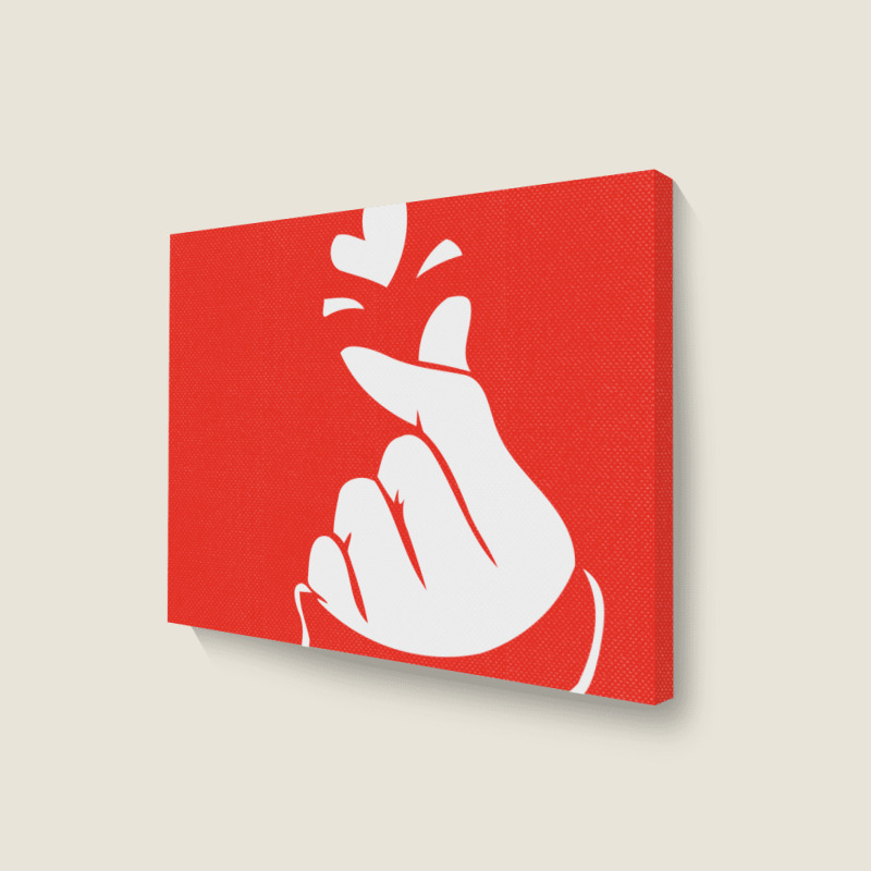 Korean Finger Heart   Love Landscape Canvas Print | Artistshot