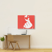 Korean Finger Heart   Love Landscape Canvas Print | Artistshot