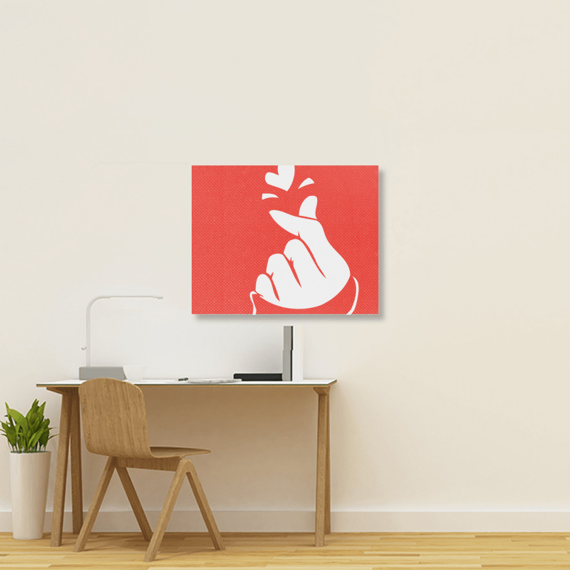 Korean Finger Heart   Love Landscape Canvas Print | Artistshot