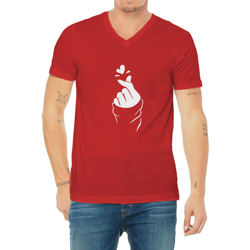 Korean Finger Heart   Love V-neck Tee | Artistshot