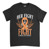 Cancer Fighter Peach Ribbon Endometrial Cancer Awareness Classic T-shirt | Artistshot