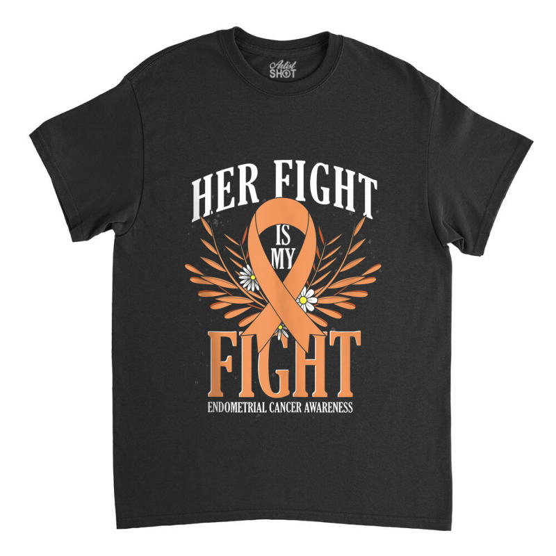 Cancer Fighter Peach Ribbon Endometrial Cancer Awareness Classic T-shirt by LaytonDesign | Artistshot