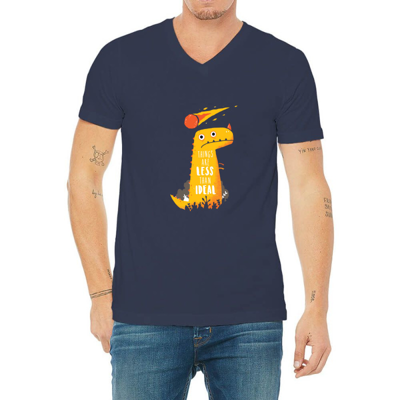 Less Than Ideal   Dinosaur V-neck Tee | Artistshot