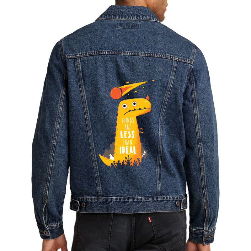 Less Than Ideal   Dinosaur Men Denim Jacket | Artistshot