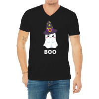 Cute Ghost Halloween T  Shirt Cute Halloween Ghost T  Shirt V-neck Tee | Artistshot