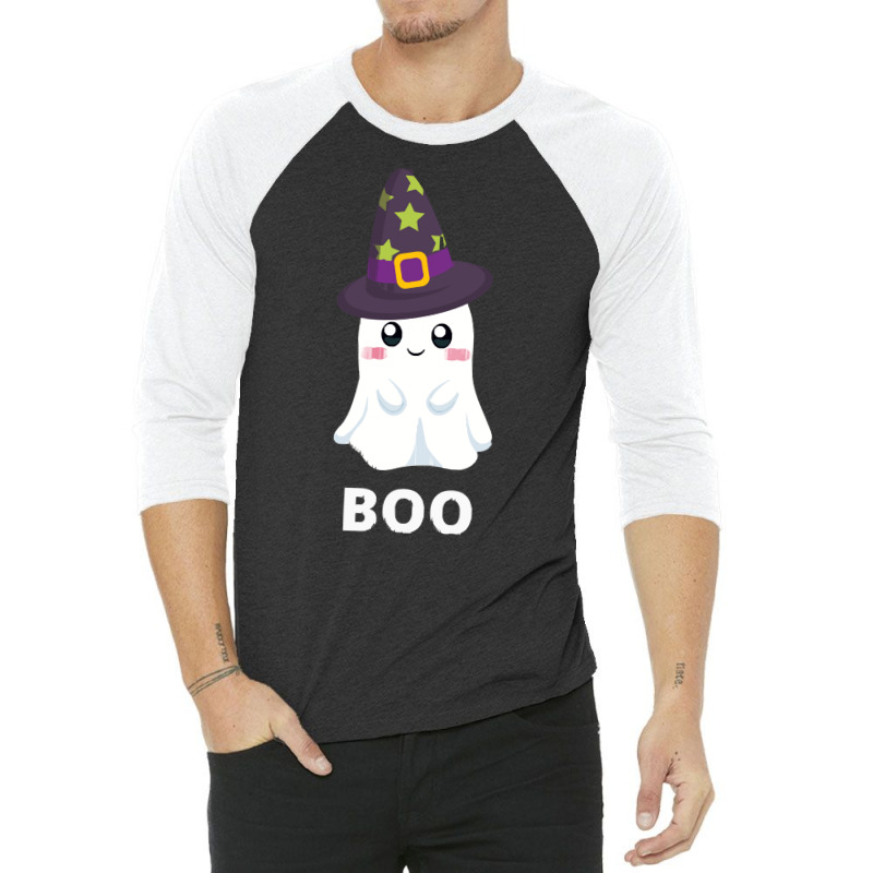 Cute Ghost Halloween T  Shirt Cute Halloween Ghost T  Shirt 3/4 Sleeve Shirt | Artistshot