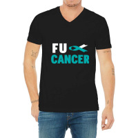 Cervical Cancer Warrior  Fu Cervical Cancer Awareness V-neck Tee | Artistshot