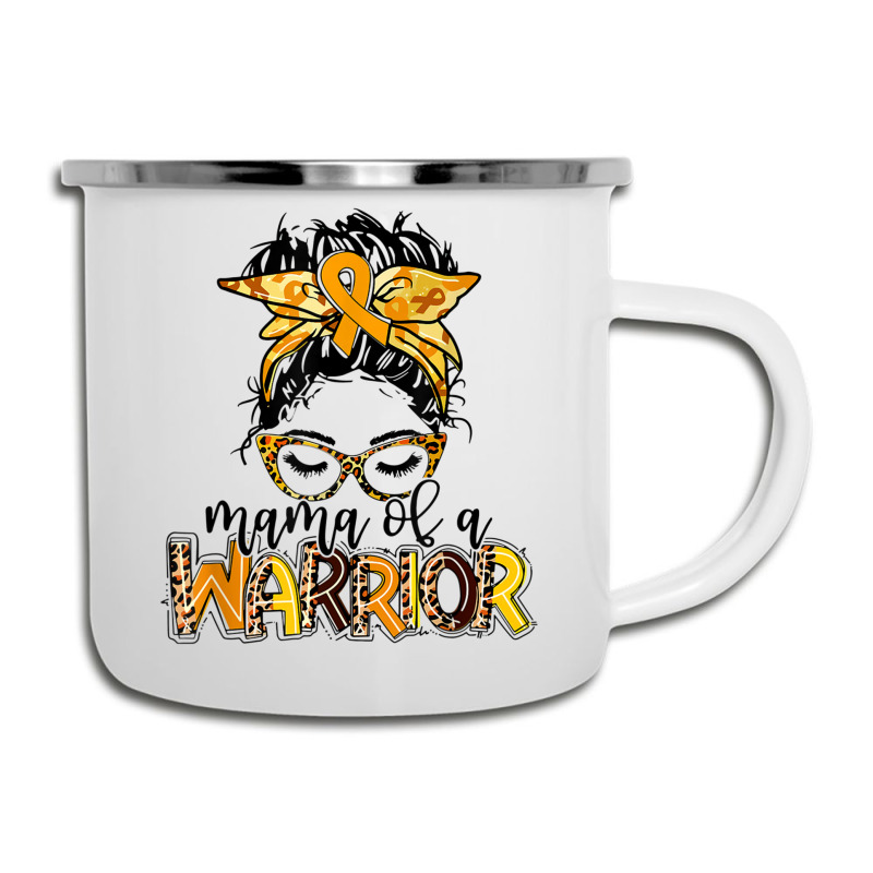 Childhood Cancer Awareness Mama Of A Warrior Gold Ribbon Camper Cup | Artistshot