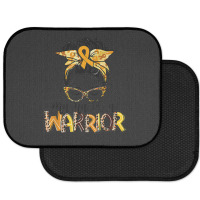 Childhood Cancer Awareness Mama Of A Warrior Gold Ribbon Rear Car Mat | Artistshot