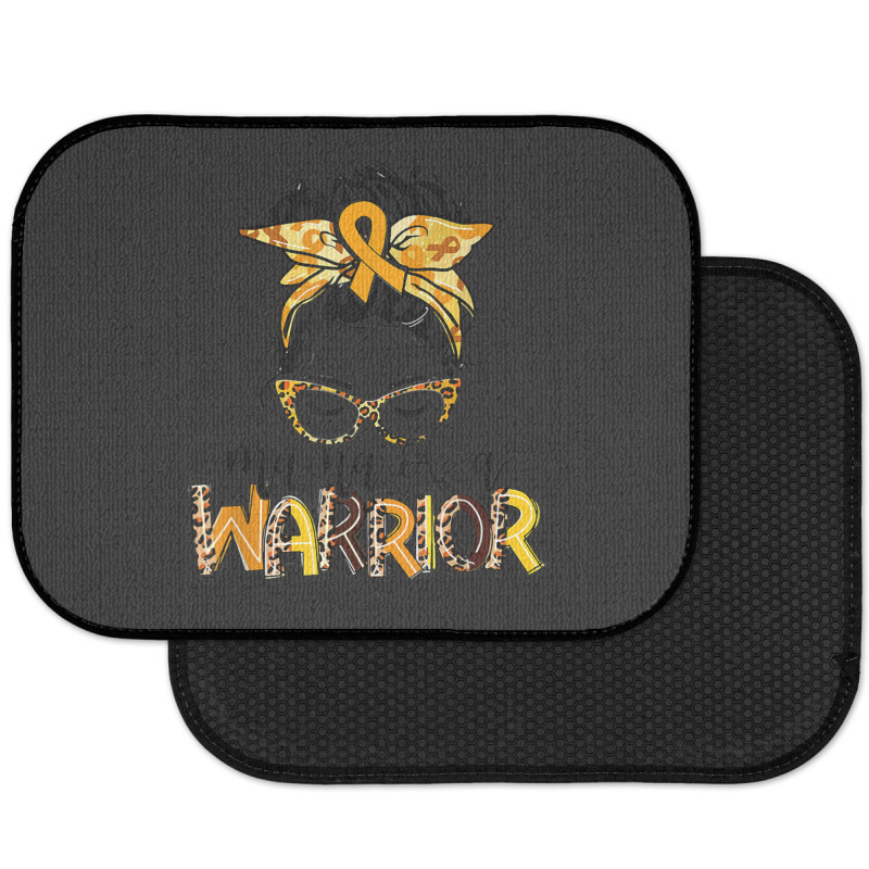 Childhood Cancer Awareness Mama Of A Warrior Gold Ribbon Rear Car Mat | Artistshot