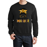 Childhood Cancer Awareness Mama Of A Warrior Gold Ribbon Crewneck Sweatshirt | Artistshot