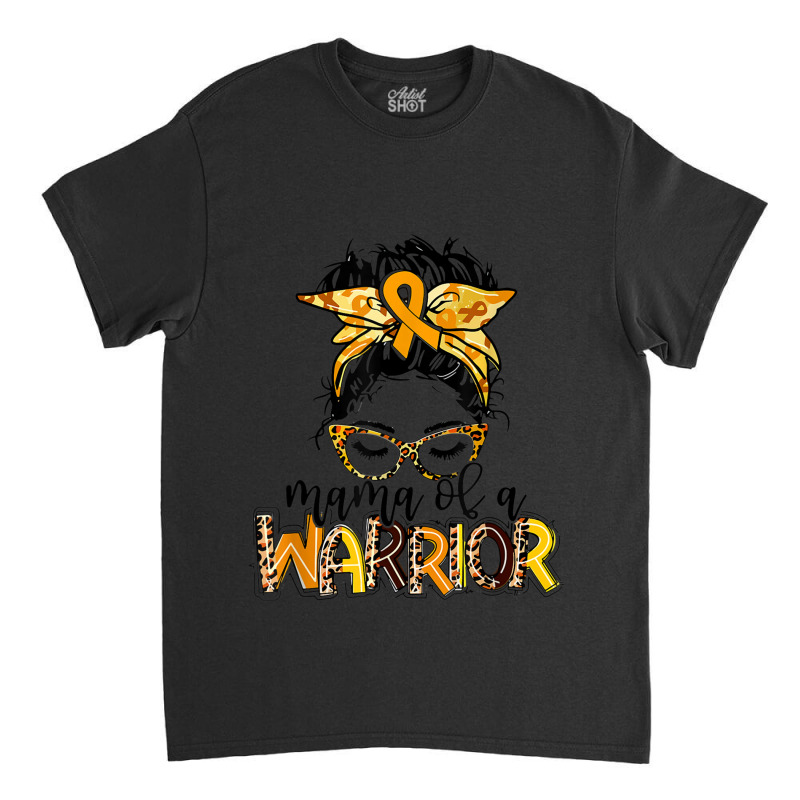 Childhood Cancer Awareness Mama Of A Warrior Gold Ribbon Classic T-shirt | Artistshot