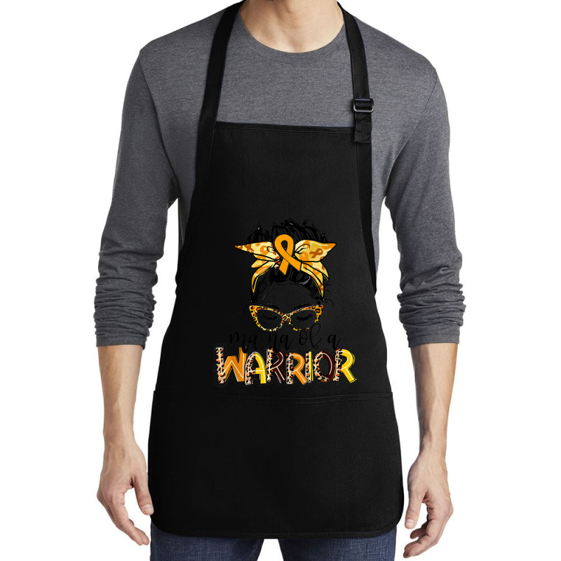 Childhood Cancer Awareness Mama Of A Warrior Gold Ribbon Medium-length Apron | Artistshot