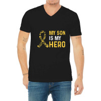 Childhood Cancer Awareness Quote For A Mom Of A Warrior V-neck Tee | Artistshot