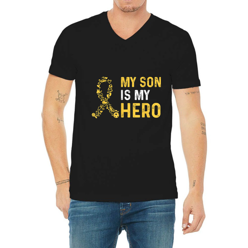 Childhood Cancer Awareness Quote For A Mom Of A Warrior V-neck Tee | Artistshot