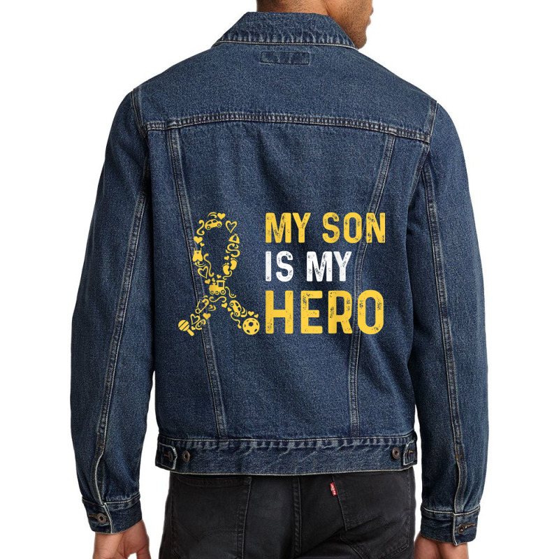 Childhood Cancer Awareness Quote For A Mom Of A Warrior Men Denim Jacket | Artistshot