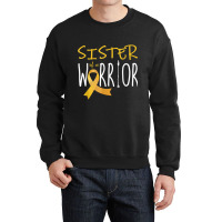 Childhood Cancer Awareness Sister Of A Warrior Crewneck Sweatshirt | Artistshot