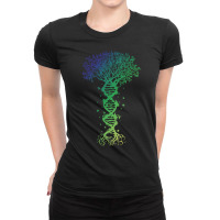 Dna Tree T  Shirt D N A Tree Of Life Genetics Colorful Biology Science Ladies Fitted T-shirt | Artistshot