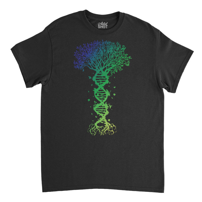 Dna Tree T  Shirt D N A Tree Of Life Genetics Colorful Biology Science Classic T-shirt by forgetfulexisting | Artistshot