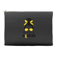 Childhood Cancer  Awareness Mom Of A Warrior Messy Bun Accessory Pouches | Artistshot